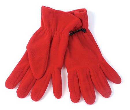 Dena, zimní fleecové dámské rukavice, červená